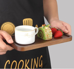 Grand plateau de service pliable en bois d'acacia, plateau en bois massif à un niveau pour la cuisine, le charcuterie, le rangement - Product Image 3