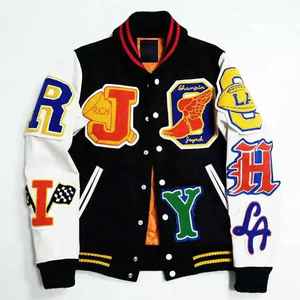 Chaqueta Universitaria de Forro Polar Sherpa Grueso, Chaqueta Bomber de Béisbol con Logotipo Personalizado, Abrigo Cálido de Invierno, Suministro al por Mayor - Product Image 3