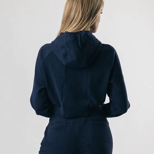 Sudaderas con capucha recortadas para mujer, Sudadera con capucha corta suave para mujer, con capucha, patrón de corazón de algodón, estampado forrado, cálido, suelto, antibolitas en el frente - Product Image 5