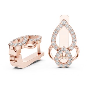 Pendientes de Aro Huggie con Moissanita Redonda en Forma de Lágrima, Plata de Ley 925, Engaste de Garras, 52 Piedras - Product Image 4