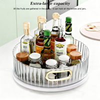 Plateau tournant en acrylique transparent pour réfrigérateur, organisateur avec plateau rotatif à 360° pour le rangement des épices et des condiments dans le garde-manger