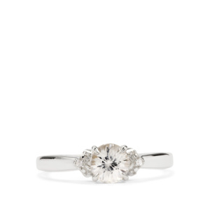 Bague en zircon Ratanakiri taille radiant 1,10 ct en argent sterling plaqué rhodium avec sertissage géométrique - Product Image 2