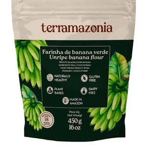 Farine de banane non mûre Terramazonia 450g Sans gluten Végétal Naturel Sain Poudre de fruits Végétalien Qualité supérieure Sachet pour enfants - Product Image 2