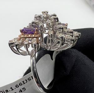 Elegante y lujoso Anillo de compromiso de oro sólido de 14K y 18K Anillos de diamantes Premium de diamantes reales naturales - Product Image 4