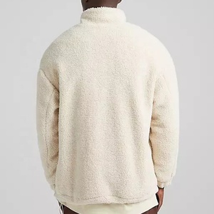 Sudadera con Capucha y Logotipo Personalizado del Fabricante, Sudadera de Lana de Cordero, Gruesa, de Invierno, 500 g/m², con Cierre de Cremallera de 14 Pulgadas para Hombre - Product Image 2