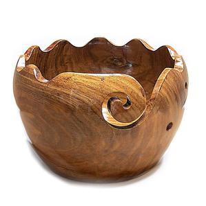 Cuenco de almacenamiento de hilo de madera de haya Premium hecho a mano para tejer ganchillo costura soporte de hilo grande mejor regalo de Navidad - Product Image 1