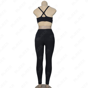 Ensemble de sport et de yoga côtelé sans couture 2 pièces de haute qualité 2026 personnalisé pour femme - Product Image 3