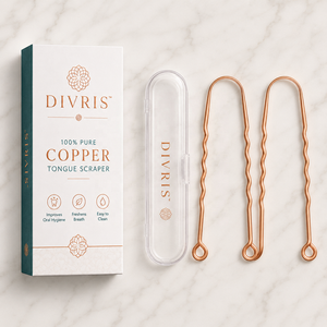 ที่ทำความสะอาดลิ้นรูปตัวยูสองด้าน Divris Copper ใช้ซ้ำได้ สำหรับการดูแลสุขภาพช่องปากในชีวิตประจำวัน - Product Image 2