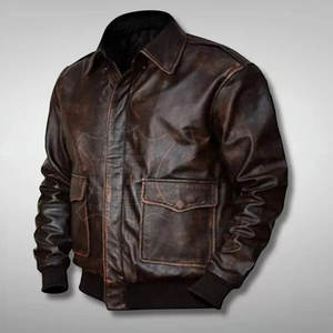 Veste en cuir bomber personnalisée de haute qualité pour hommes 2025 Vestes en cuir véritable pour l'hiver - Product Image 2