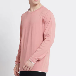 High Quality Full Sleeve Men's T-Shirts 100% Cotton Worsted Fabric Eco-Friendly Quick Dry Loose Fit Wholesale - Product Image 6
