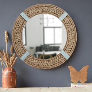 Handcrafted Floral Stone Art Mosaic Statement <b>Mirror</b>-Resin Material 32x32 Premium Quality Timeless Luxury Living Room Decor - Product Image 5
