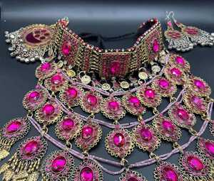 Low MOQ Latest Fashionable <b>Turquoise</b> Engagement Wedding Jewelry Sets 100% High Quality Silver Plated Alloy Necklace Earring Sets - Product Image 3