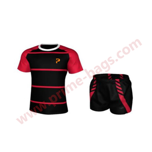 Ensemble chemise et short de rugby en polyester uniforme d'entraînement unisexe respirant avec logo personnalisé - Product Image 5