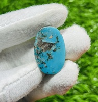 Turquoise iranienne naturelle, cabochon, taille et forme personnalisées, sculpté à la main, effet étoilé, pierre brute pour la fabrication de bijoux, certifié par une tierce partie