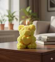 Bougie en forme d'ours en peluche personnalisée avec boîte/étiquette, bougie parfumée de luxe, étiquette personnalisée, cadeau de retour d'anniversaire, Saint-Valentin