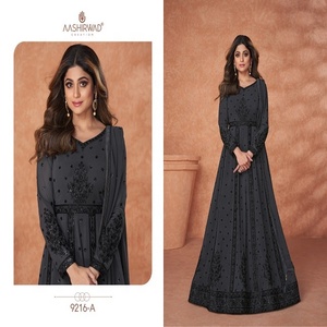 Diseñador hermoso indio Anarkali Shalwar Kameez vestido para ocasiones especiales como desgaste del banquete de boda - Product Image 2