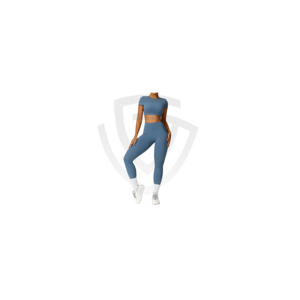 Conjunto Deportivo de 2 Piezas para Gimnasio, Correr, Yoga, Ropa Deportiva, Sujetador Deportivo, Top Corto, Pantalones Cortos de Cintura Alta, Conjuntos Deportivos para Mujer - Product Image 1