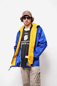 เสื้อกันลมวินเทจน้ำหนักเบาสำหรับบุรุษเสื้อกันลมมีฮู้ดสไตล์ย้อนยุคสีฟ้าเสื้อโค้ทกันฝนแบบ Y2K - Product Image 2