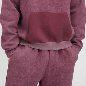 Conjunto Deportivo Personalizado de Primera Calidad para Hombre, Pantalones Deportivos con Capucha y Sudadera con Lavado Ácido, Logotipo Personalizado, Talla Grande para Exteriores - Product Image 4