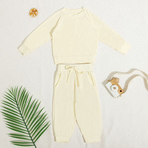 Personalizado de alta calidad de invierno Casual de algodón sólido bebé niña niños de 2 piezas chándales de jogging - Product Image 6