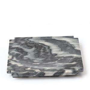 Plateau de service en marbre noir pour restaurants et hôtels de qualité supérieure avec emballage personnalisé disponible à la vente - Product Image 2