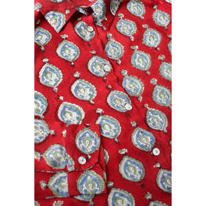 Camisa Casual de Manga Larga para Mujer, de Algodón Modal Rojo, Estampada, con Bordado a Mano, Tela Popelina, Logotipo/Estampado Dibujado a Mano, Varias Tallas - Product Image 3