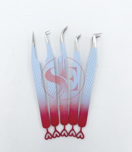 Pinces à épiler pour extensions de cils de haute qualité, personnalisées, à 90 degrés, fines, en acier inoxydable, anti-magnétiques, durables, longueur 10 mm - Product Image 4