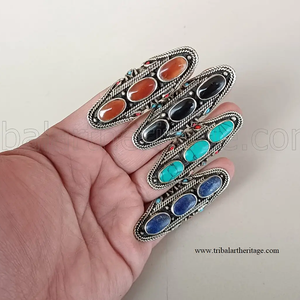 Bagues à bijoux tribaux de qualité supérieure faites à la main Boho bagues de mode réglables pour femmes - Product Image 2