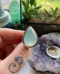 แหวนพลอยพลอยทำด้วยมือทำจากเงินสเตอร์ลิง925ลูกแพร์ดีไซน์โดดเด่นสำหรับงานเลี้ยงของขวัญวันเกิด - Product Image 2