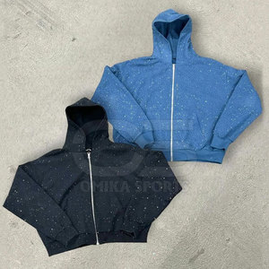 Sweat à capuche homme en coton mélangé tendance avec strass fantaisie pour soirée Clubwear ou Streetwear Fashion - Product Image 6