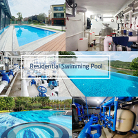 Solution de filtration et de désinfection pour piscines extérieures d'hôtels commerciaux, système de traitement de l'eau, kit d'accessoires de nettoyage