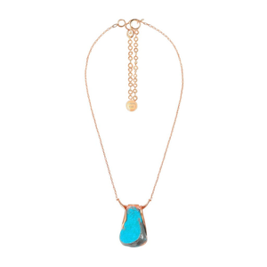 Amazonite Pendant <b>Necklace</b> with Snake Chain and Bezel Setting-925 Silver Gold Plated <b>Fine</b> Jewelry for Women - Product Image 2