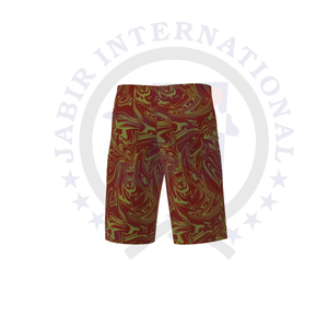 Pantalones cortos de playa de secado rápido de satén de poliéster 100% informales para hombre, estampado personalizado, cintura elástica media, tejido impermeable - Product Image 1