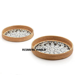 ถาดหวายดีไซน์สุดหรูถาดรองเสิร์ฟแบบทำมือสไตล์คลาสสิก - Product Image 6