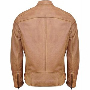 Nueva chaqueta de cuero con cremallera informal para hombre de otoño e invierno personalizada de bajo precio 2025 - Product Image 3