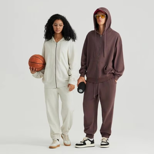 2024 hiver en gros 330-460Gsm personnalisé polaire 100% coton fermeture éclair à capuche Service OEM noir fermeture éclair araignée conception poche hommes fait - Product Image 3