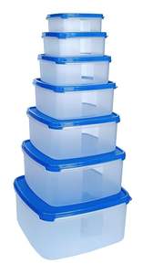 Juego de contenedores de cocina cuadrados encajables de 7 piezas de plástico PP de primera calidad, transparente, duradero, ligero, exportador indio, venta de almacenamiento ajustado - Product Image 5