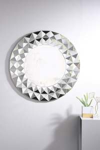 Vente en gros de miroir suspendu en métal au design moderne décoration murale de salon maison décorative du fournisseur du fabricant - Product Image 3