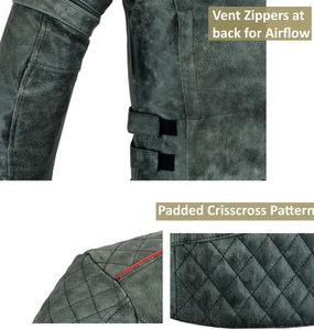 Chaqueta de moto transpirable a prueba de viento de invierno de cuero genuino con logotipo personalizado de nuevo diseño de alta calidad para hombres servicio OEM motocicleta - Product Image 4