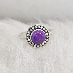 Hermoso anillo turquesa púrpura anillo hecho a mano anillo de Plata de Ley 925 anillo de boda anillo de diseñador anillo para su anillo de mujer - Product Image 1