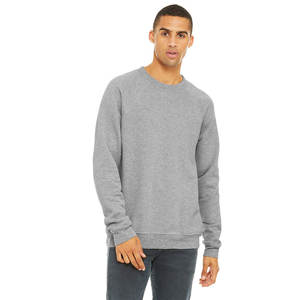 Bella + Canvas 3901 Unisex Ultra-Soft Raglan Sudadera Athletic Heather Crew Neck Fleece para invierno Estampado bordado personalizado - Product Image 1