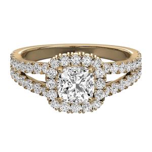 Bague de fiançailles pour femme, diamant taille coussin, certifié IGI, plaqué or 14 carats, classique, simple, fabrication indienne - Product Image 5