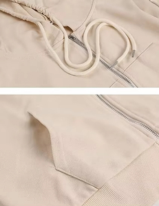 Sweat à capuche court pour femme en gros avec doublure en polaire sur mesure 100% coton noir logo Sky Script streetwear d'hiver - Product Image 6