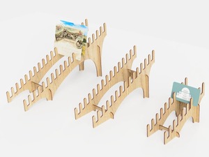 Bridge Style Wooden Photo Holder Unique Desktop Display Rack for Greeting Cards Notes Letters or Small Art Prints Made In India - Product Image 2