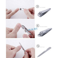 Ensemble de manucure et pédicure 7-en-1 en acier inoxydable, étui en cuir, kit de toilettage comprenant des coupe-ongles, des outils de soins personnels, emballage en boîte