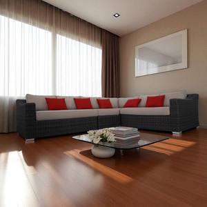 Poly Rattan PRSF-126A Outdoor <b>Patio</b> Furniture Set Faux Wicker Garden Sectional Seating for Living Room Villa Workshop <b>Door</b> Space - Product Image 4