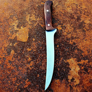 Couteau à filet de chef de cuisine personnalisé fait à la main Lame en acier D2 avec manche en résine et gaine en cuir pour la chasse et le camping - Product Image 3