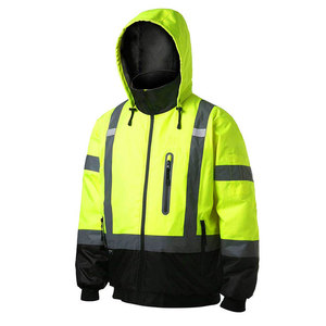 Chaqueta de Seguridad Reflectante para Trabajo, Resistente al Agua, con Cierre de Cremallera y Bolsillos Utilitarios, Ropa de Trabajo para Exteriores - Product Image 1