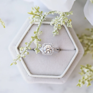 Anillo de compromiso de diamantes cultivados en laboratorio de oro blanco de 14 quilates para mujer, anillo de boda, joyería fina para fiesta nupcial, regalo de aniversario - Product Image 4