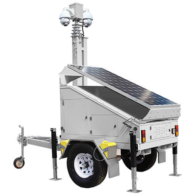 Customized Solar Powered Surveillance Trailer with PTZ Camera